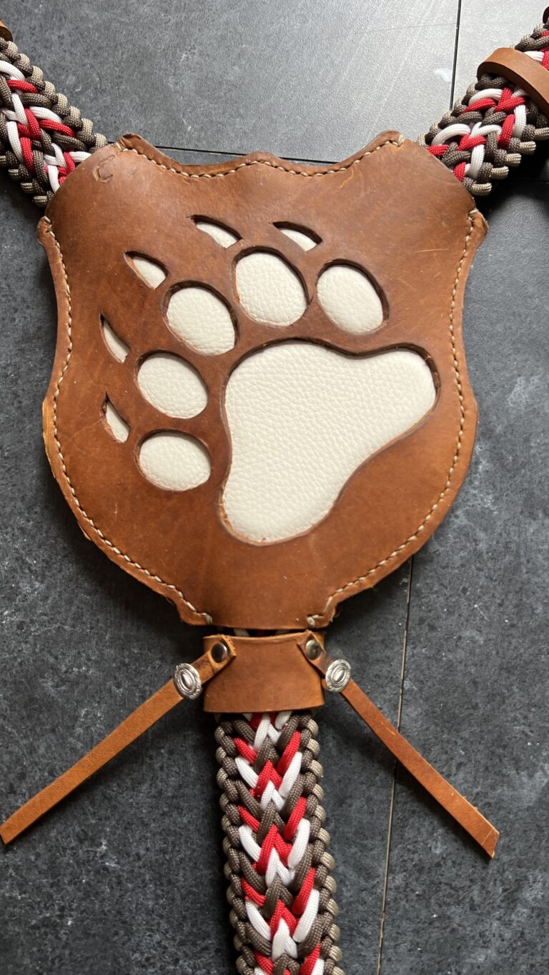 Paard borstplaat en tuig leer en paracord