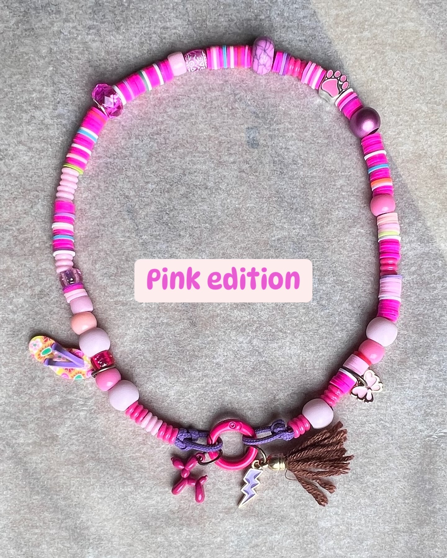 Pink Edition hondenketting met lobster slot op maat