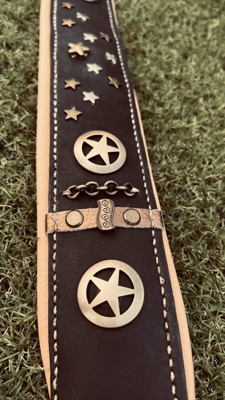 XXL maat zwart leer, beide voering sterren conchos deco-2