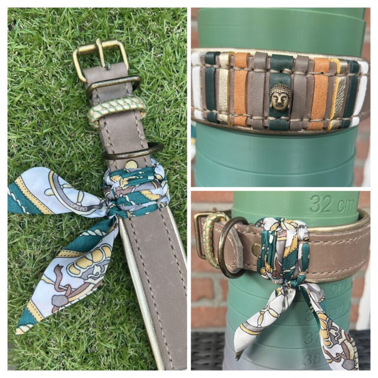 Taupe leer met bandana en nappa decor