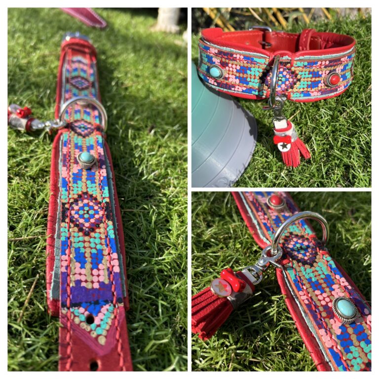 Rood-tuigleer-verf-decor-handgeschilderd