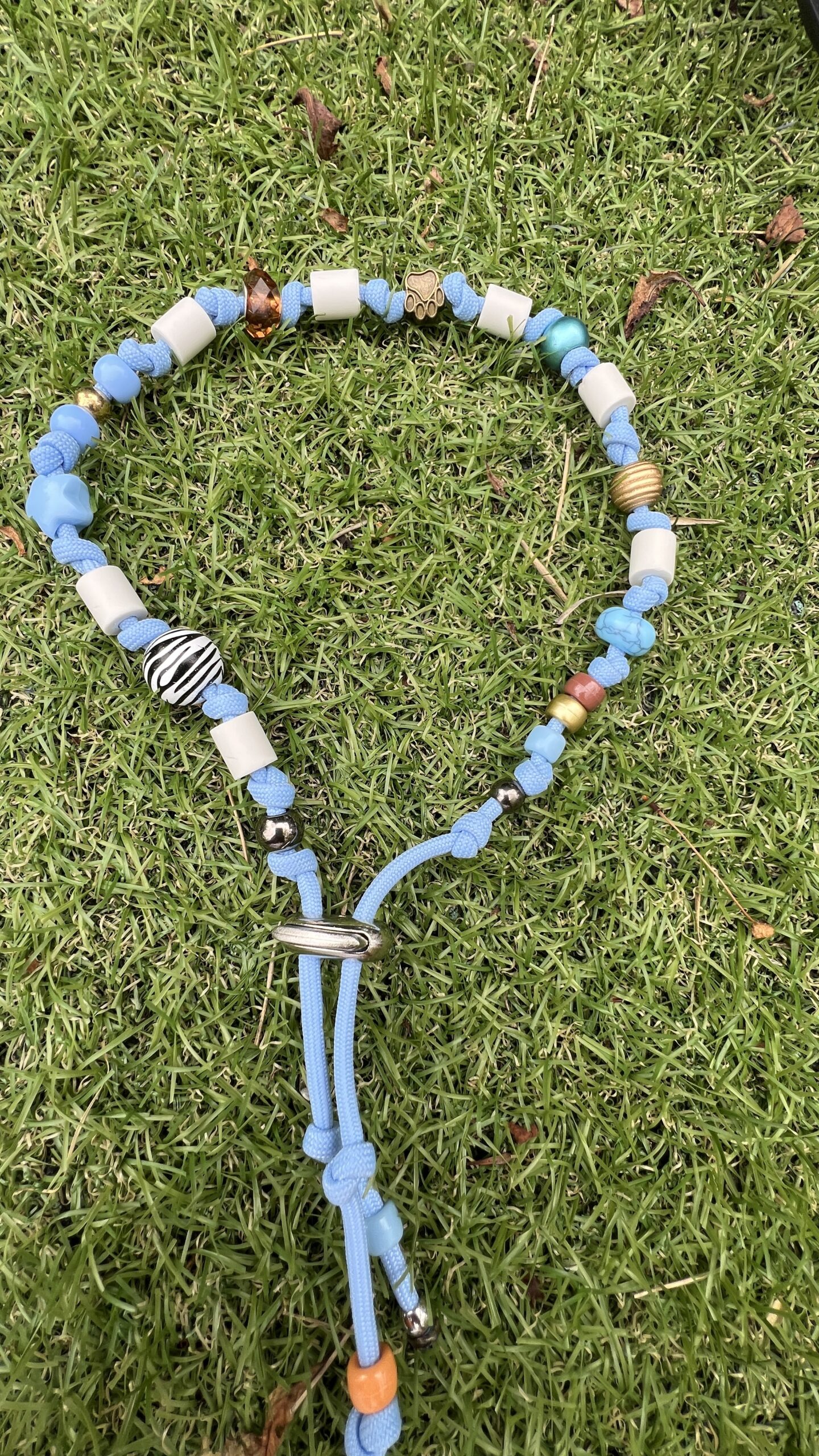 Hondenketting met em kralen lavendel